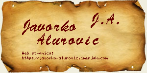 Javorko Alurović vizit kartica